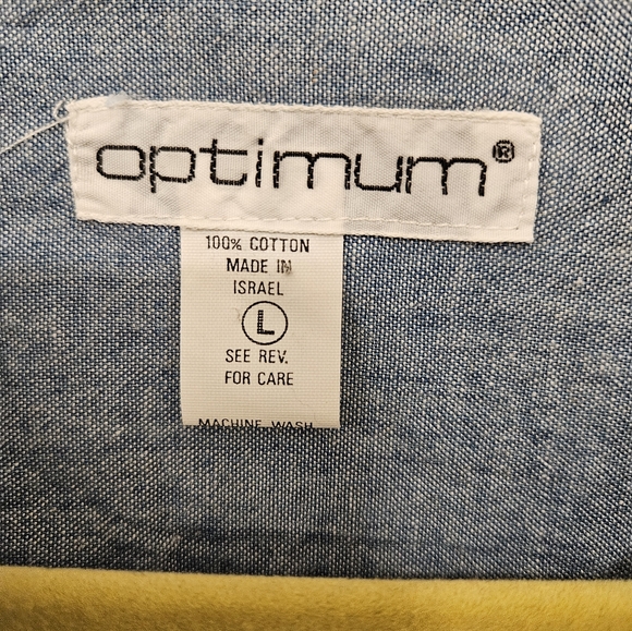 NWOT - "Optimum" Blue Cotton Denim Button Down Shirt - Size L - Picture 7 of 7